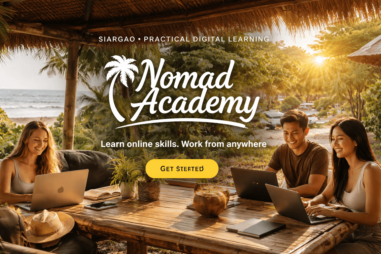 Nomad Academy homepage hero banner